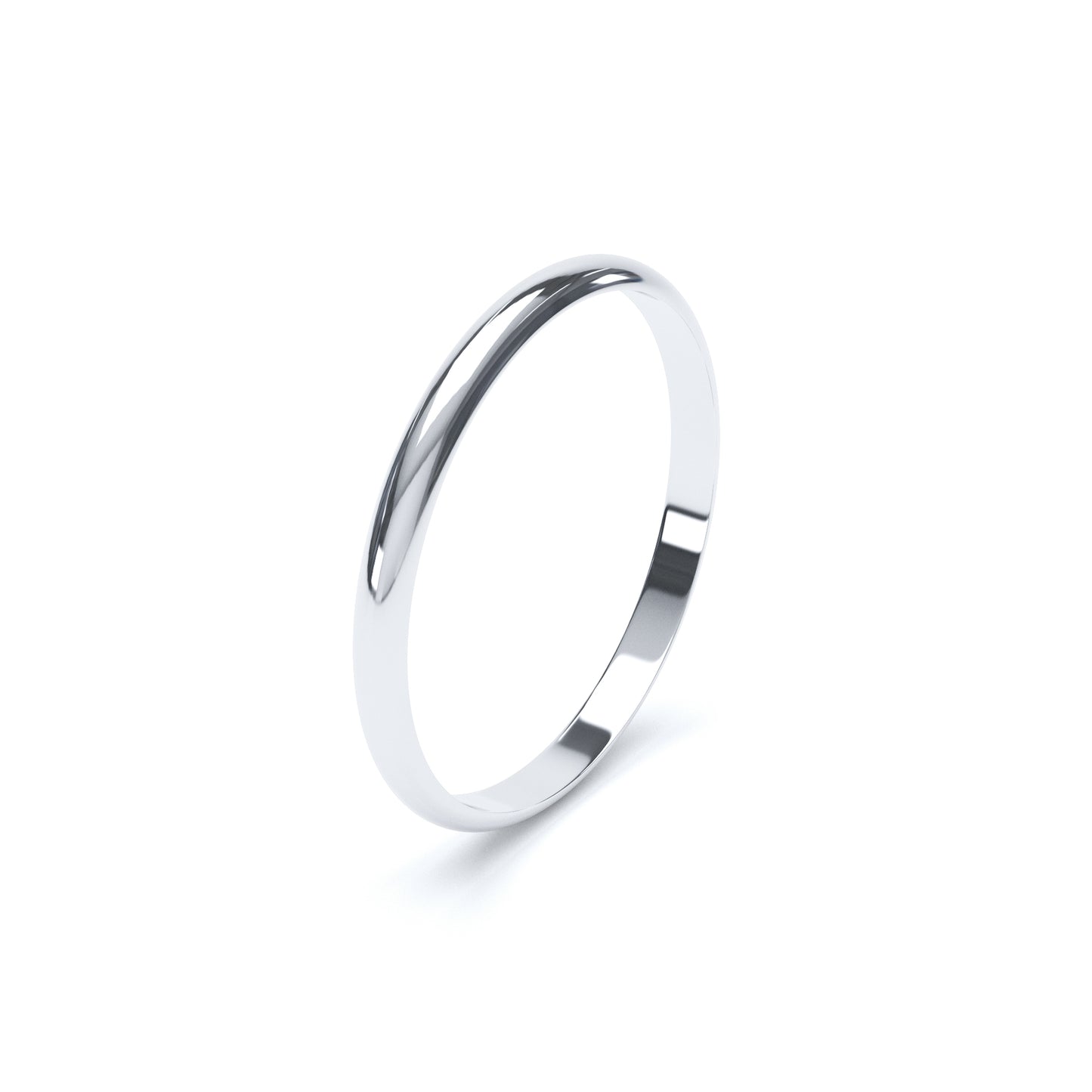 D Shape Wedding Ring White Gold