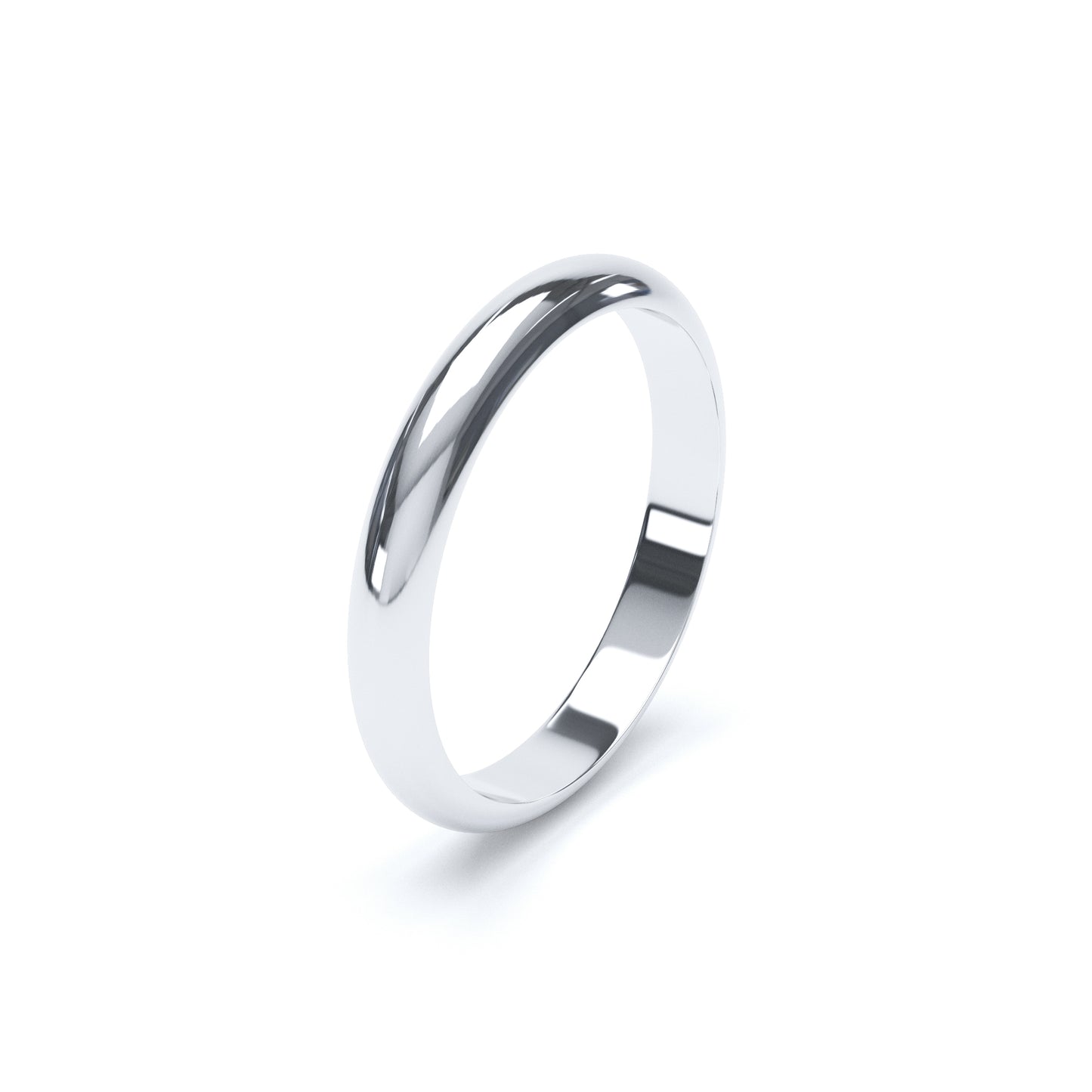 D Shape Wedding Ring White Gold