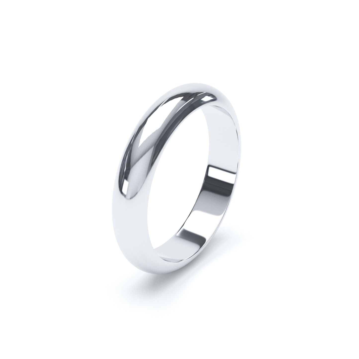 D Shape Wedding Ring White Gold
