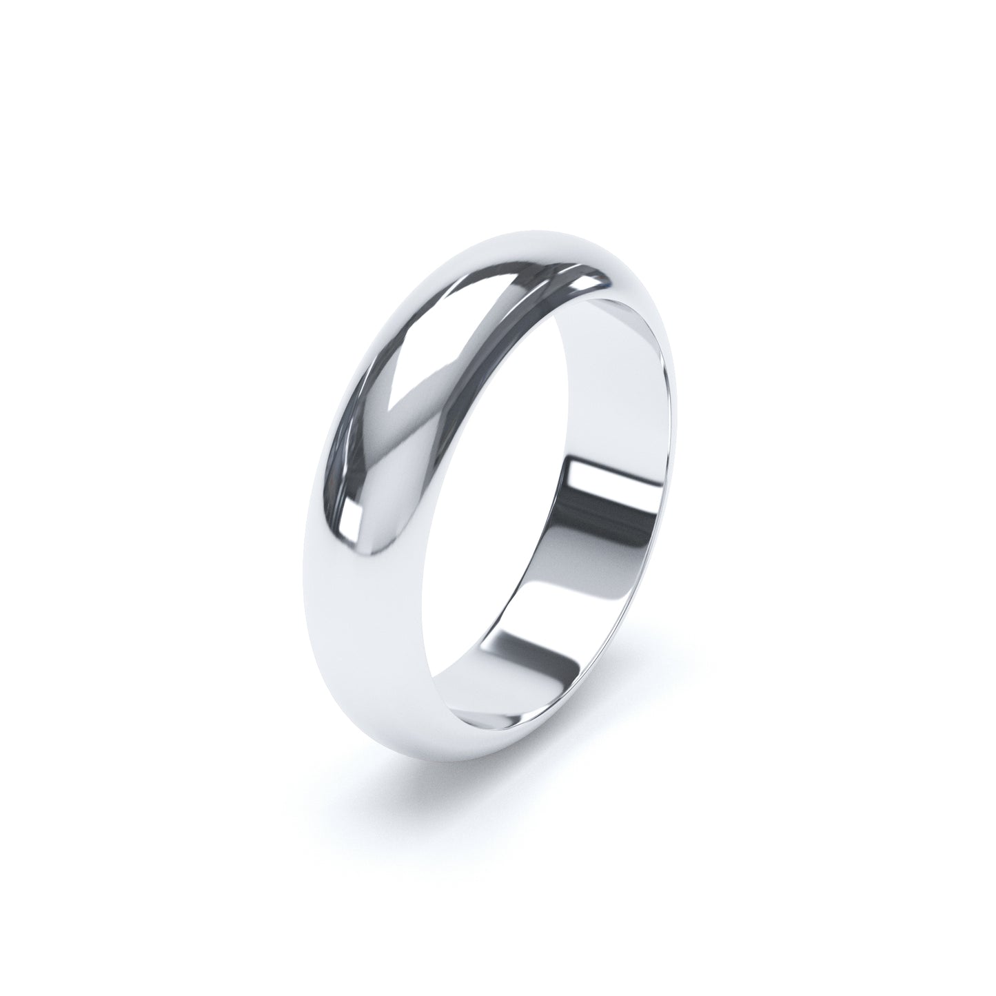 D Shape Wedding Ring White Gold