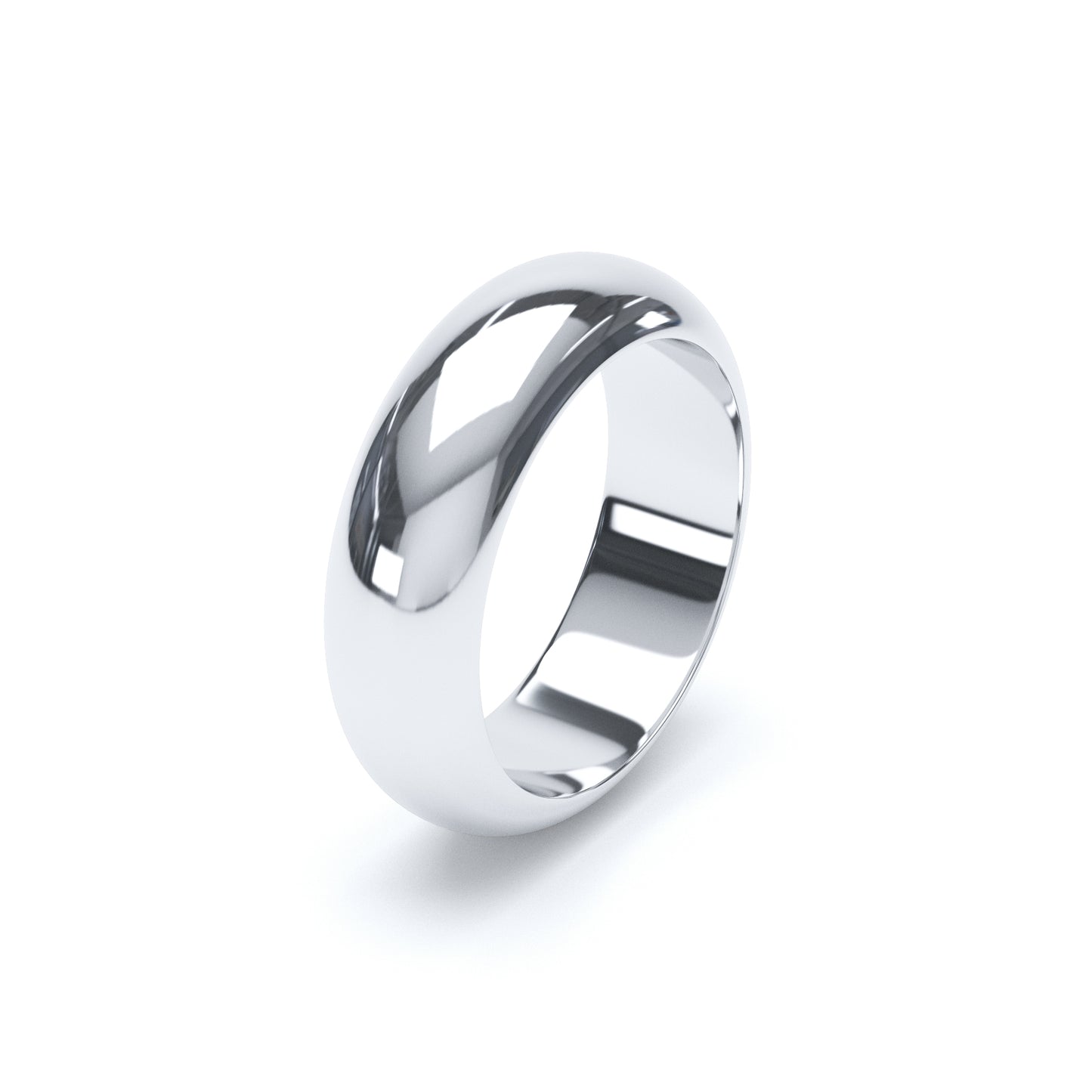 D Shape Wedding Ring White Gold