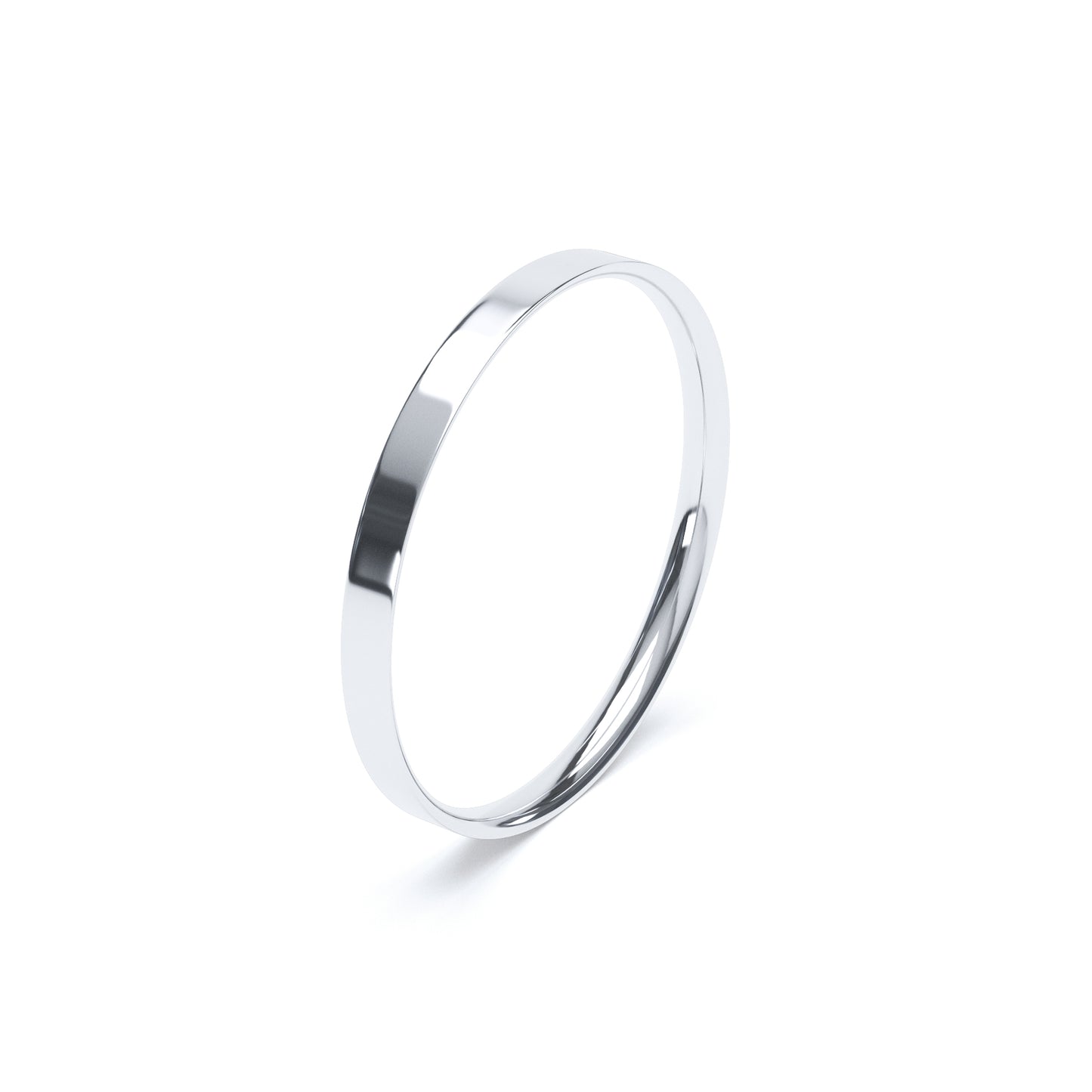 Flat Court Wedding Ring White Gold
