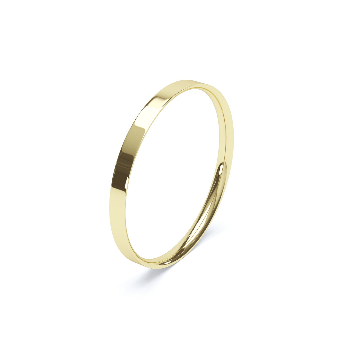 Flat Court Wedding Ring Yellow Gold