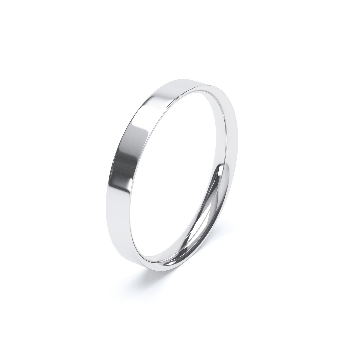 Flat Court Wedding Ring White Gold