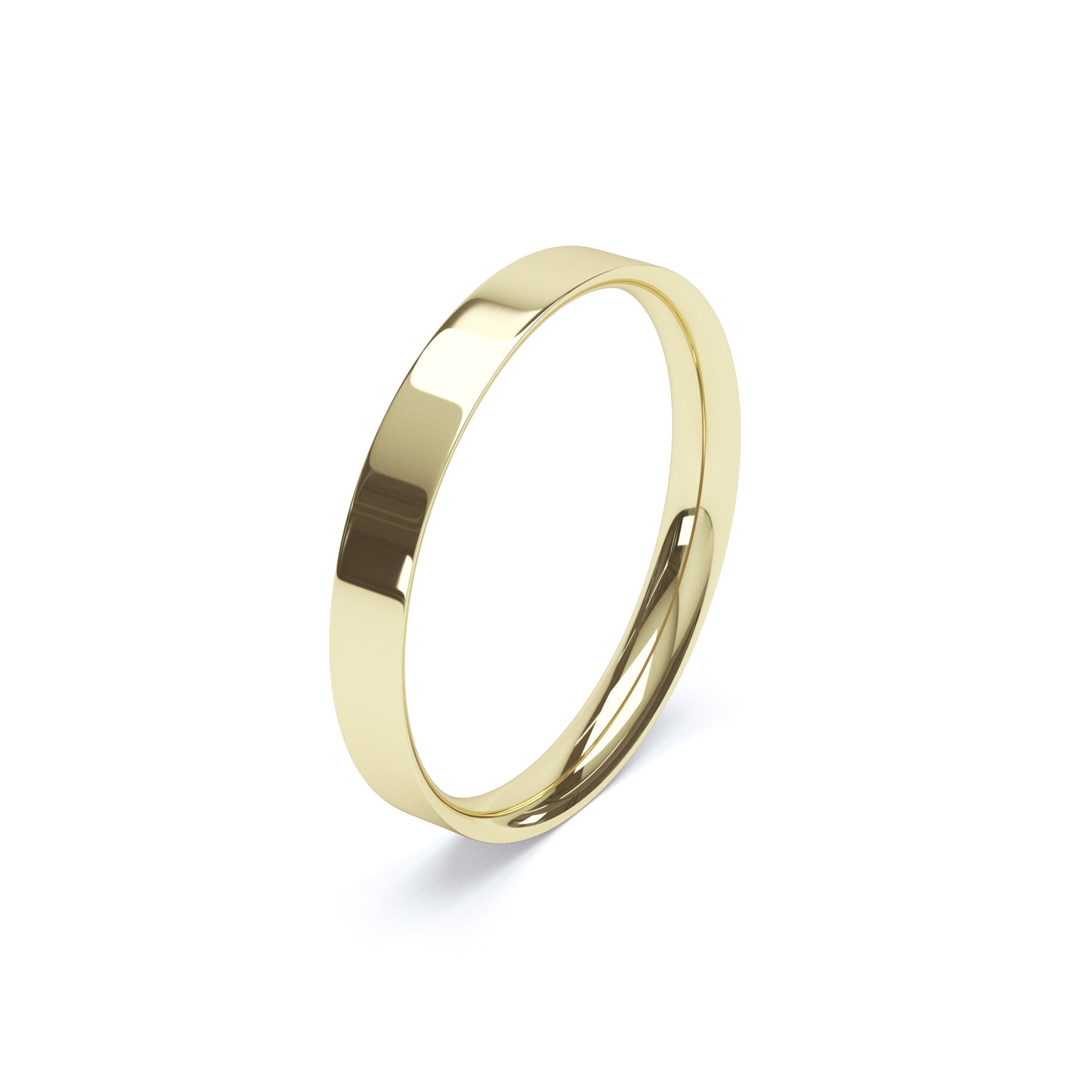 Flat Court Wedding Ring Yellow Gold