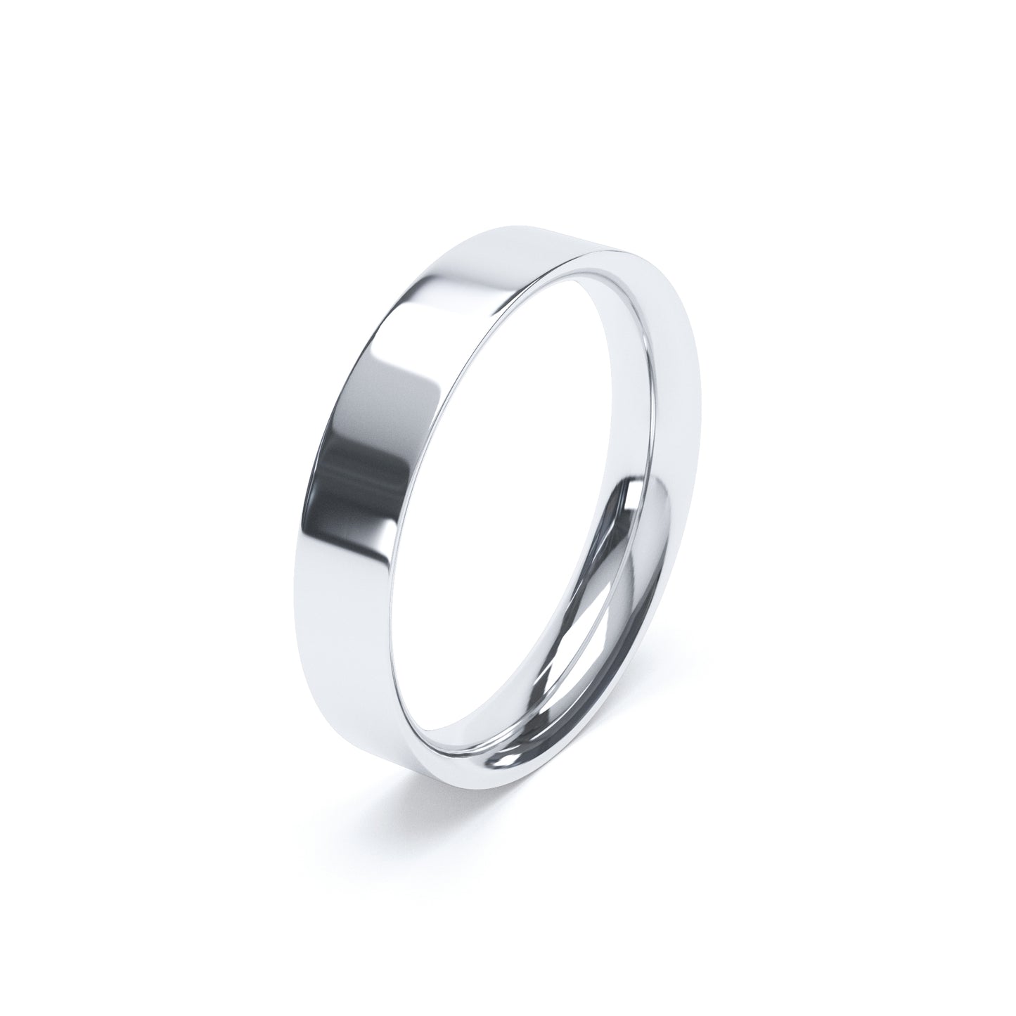 Flat Court Wedding Ring White Gold