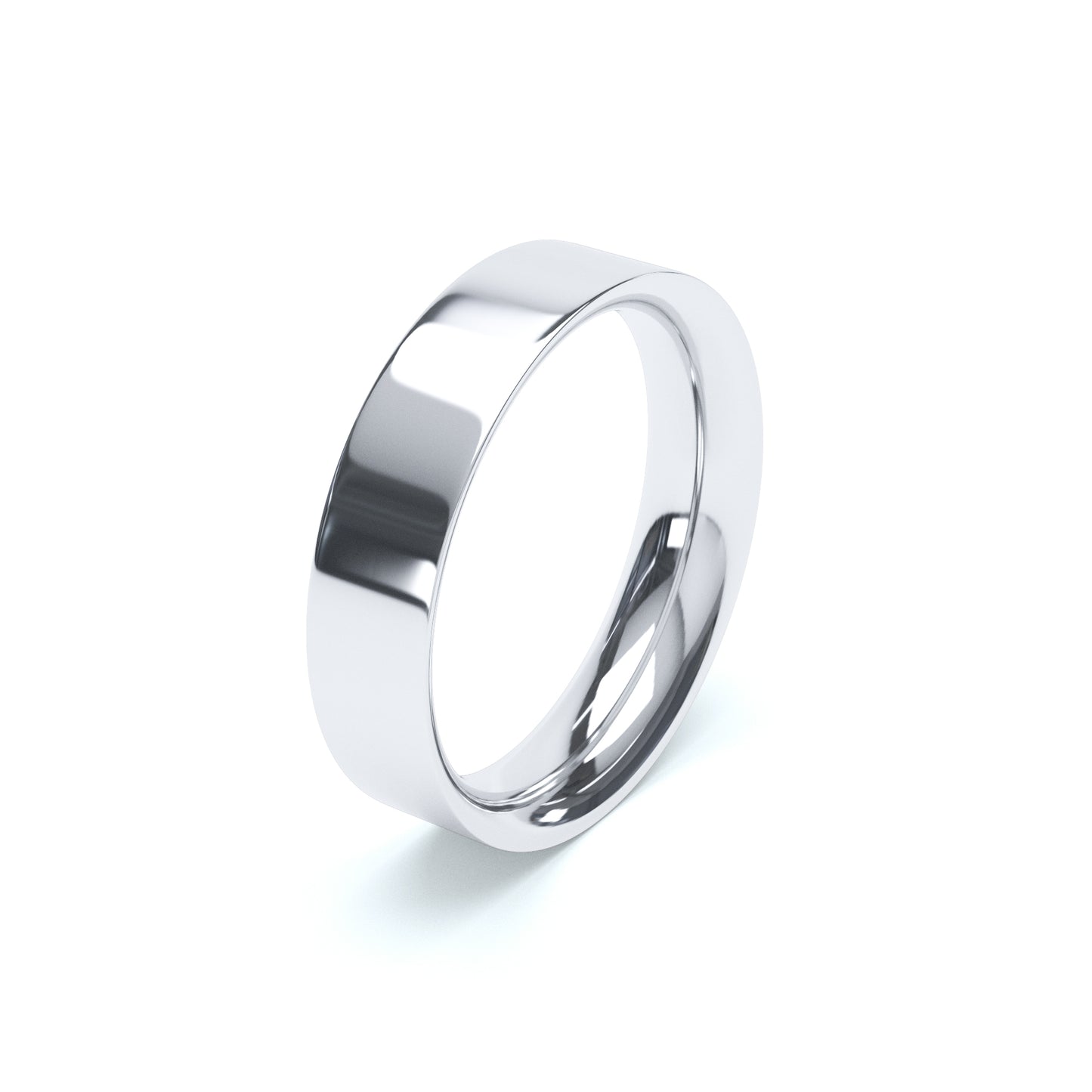Flat Court Wedding Ring White Gold