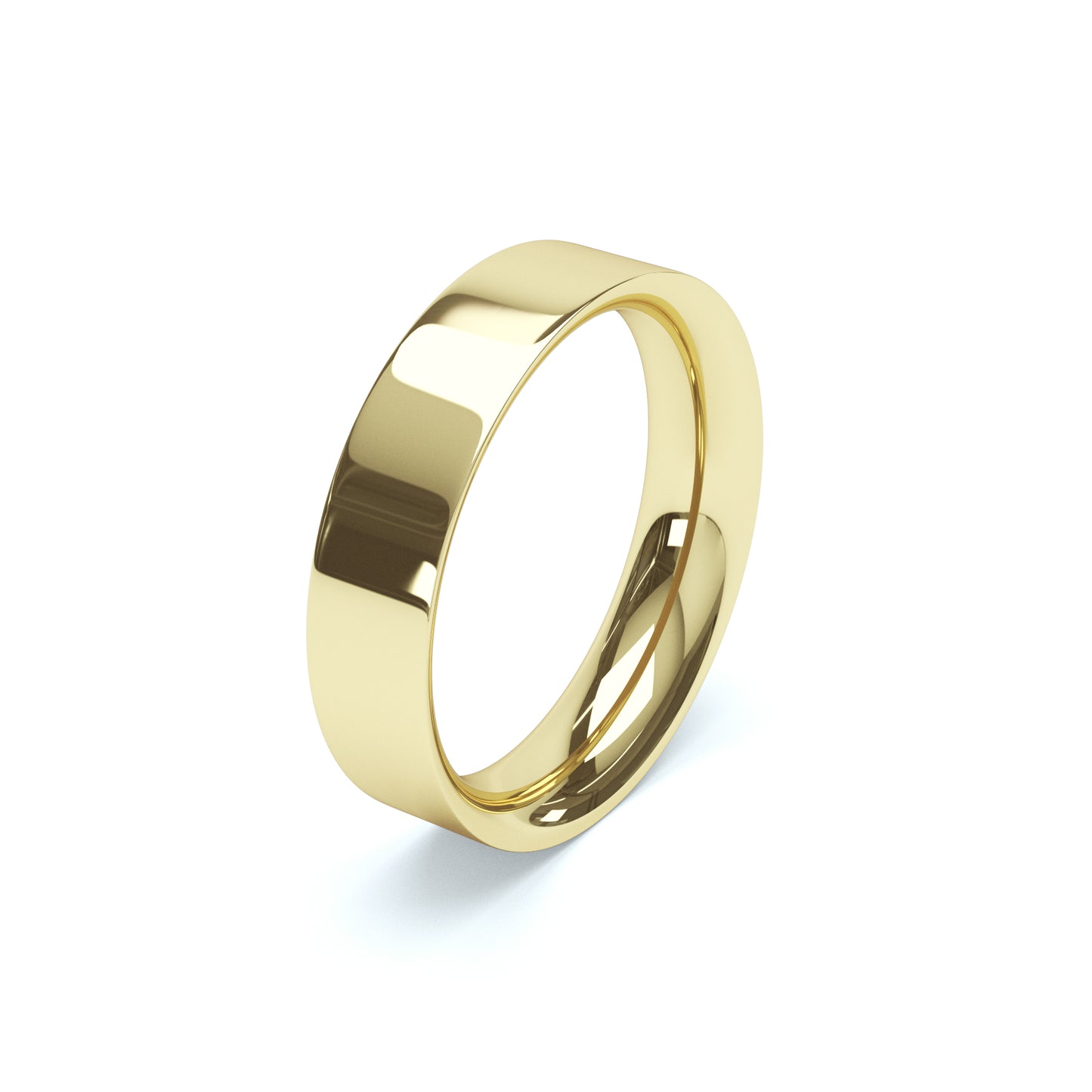 Flat Court Wedding Ring Yellow Gold