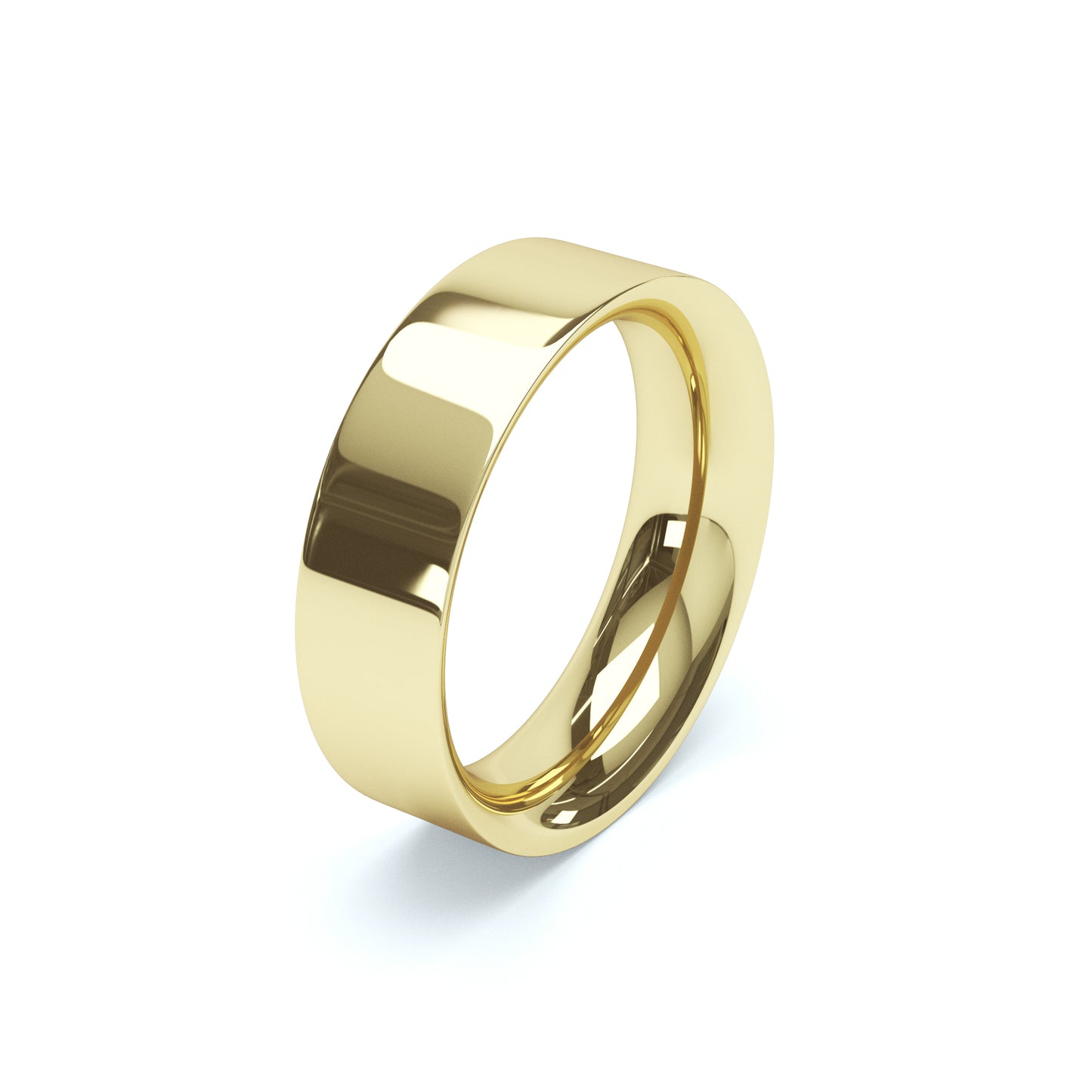 Flat Court Wedding Ring Yellow Gold