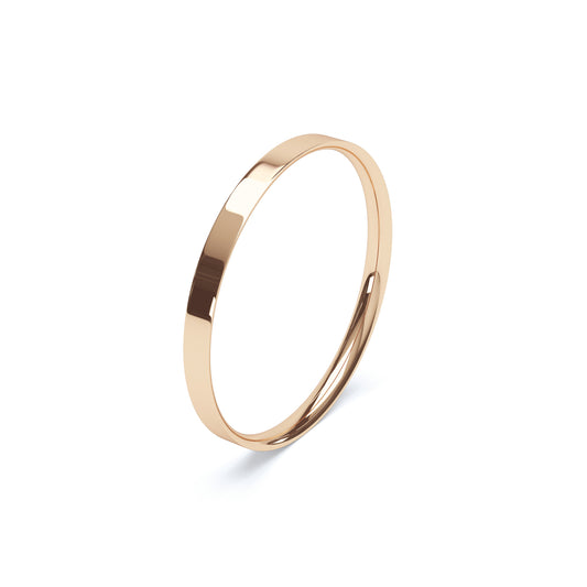 Flat Court Wedding Ring Rose Gold