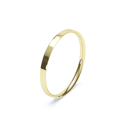 Flat Court Wedding Ring Yellow Gold